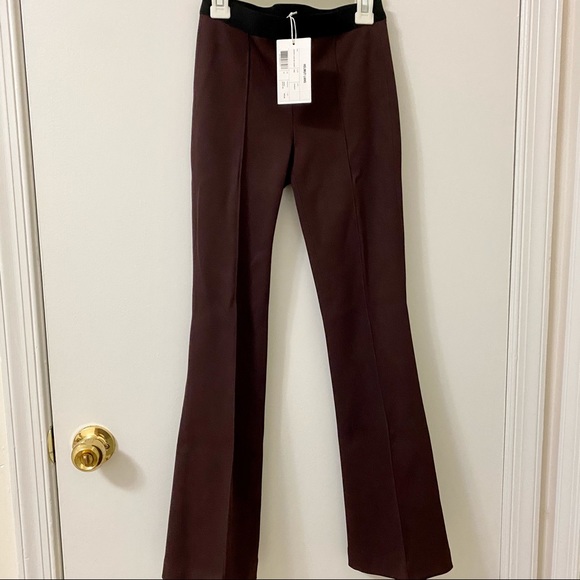 Helmut Lang cropped flare rib legging Wine color♥️ - Picture 3 of 7